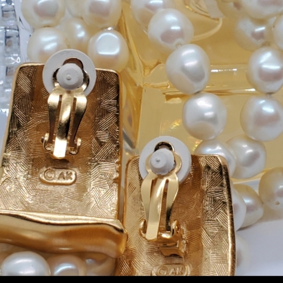 Vintage Anne Klein Large Signed Earrings